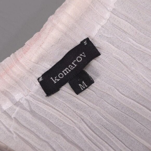 Komarov Women's Dress MEDIUM Ombre Print Orange White Chiffon Pleated USA MADE - Picture 2 of 9